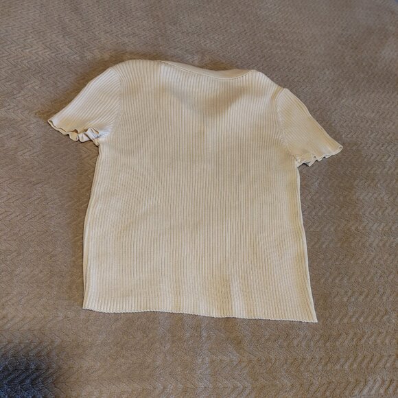 DKNY JEANS Women's short sleeve top, color Eggnog, size XL - Picture 13 of 14